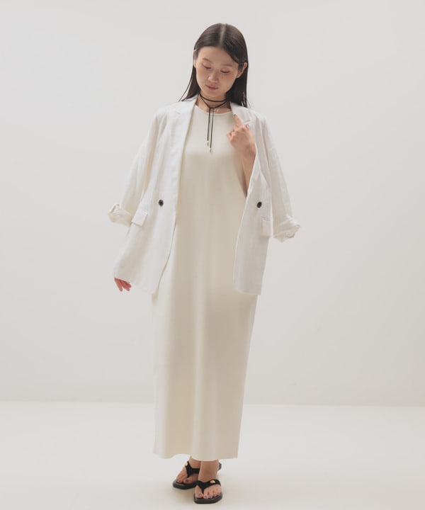 隈元 楓さんの「BEAMS WOMEN｜ダブルブレスト リネン ジャケット」を使ったコーディネート