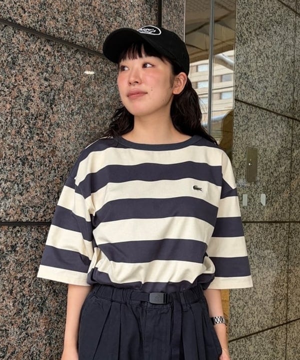 ばるたんさんの「BEAMS WOMEN｜【別注】LACOSTE / ボーダー Tシャツ」を使ったコーディネート