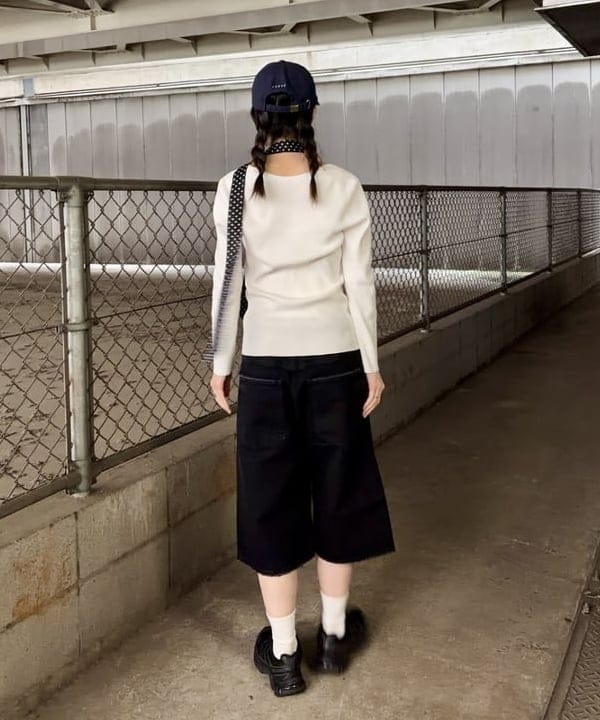 むりょさんの「BEAMS WOMEN｜upper hights / THE LIAMSHT デニム ショートパンツ」を使ったコーディネート