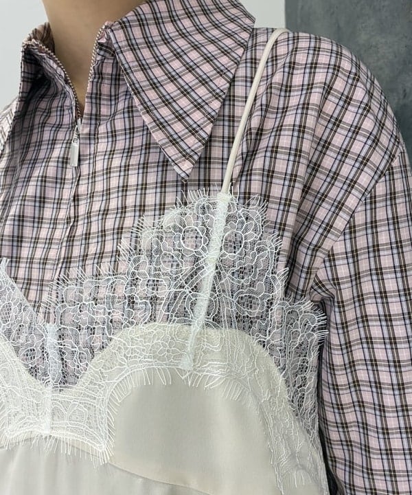 SAEさんの「BEAMS WOMEN｜レース トリム サテン キャミソール」を使ったコーディネート