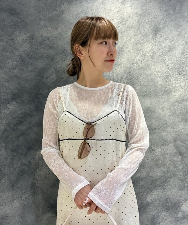 遠藤 かなたさんの「BEAMS WOMEN｜レース テープ キリカエ Tシャツ」を使ったコーディネート