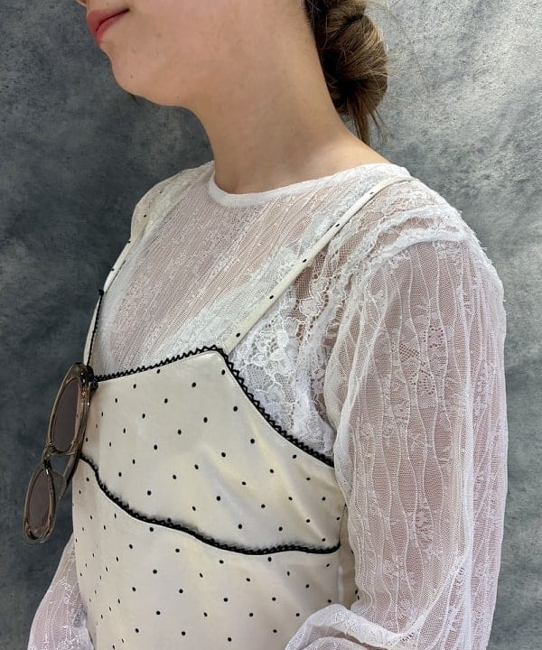 遠藤 かなたさんの「BEAMS WOMEN｜レース テープ キリカエ Tシャツ」を使ったコーディネート