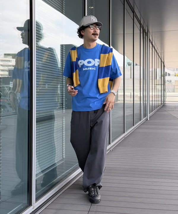 BAKU(東江 漠)さんの「BEAMS WOMEN｜【別注】Champion / Music T-Shirt」を使ったコーディネート