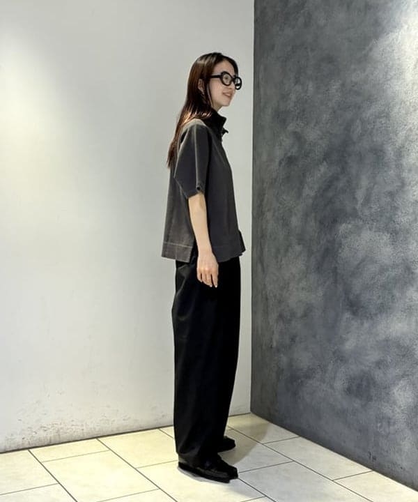 ササキさんの「BEAMS WOMEN｜【別注】Champion / ハーフ ジップ Tシャツ」を使ったコーディネート