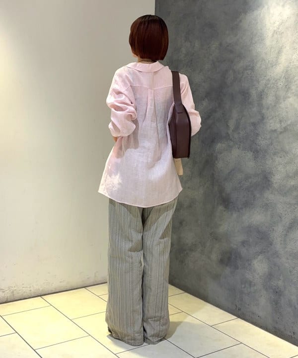 Hazukiさんの「BEAMS WOMEN｜リネン スキッパー シャツ」を使ったコーディネート