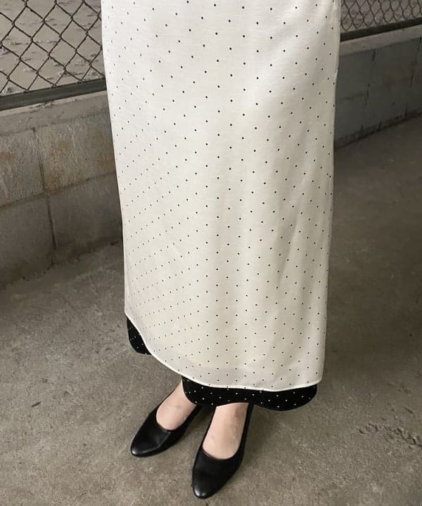 晶さんの「BEAMS WOMEN｜サテン ドット キャミワンピース」を使ったコーディネート