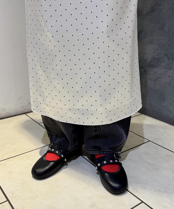 reinaさんの「BEAMS WOMEN｜サテン ドット キャミワンピース」を使ったコーディネート