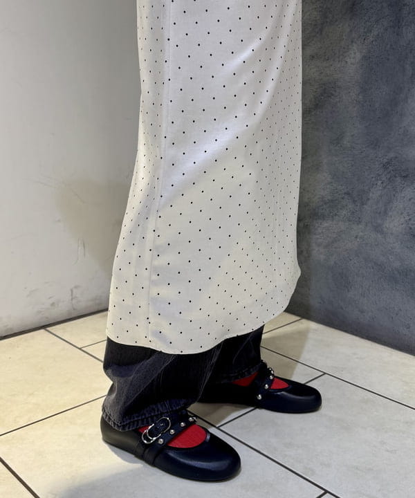 reinaさんの「BEAMS WOMEN｜サテン ドット キャミワンピース」を使ったコーディネート