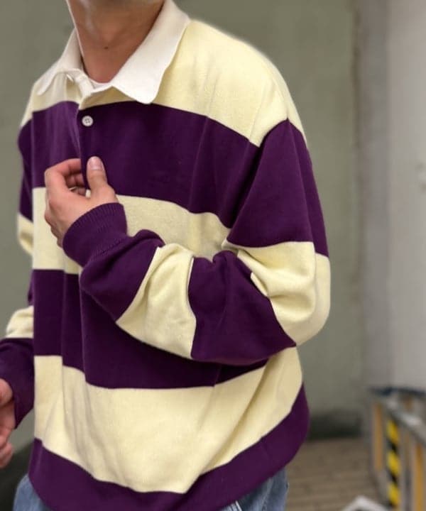 BAKU(東江 漠)さんの「BEAMS WOMEN｜ワイドフィット 7ゲージ ラガー ニットポロシャツ」を使ったコーディネート