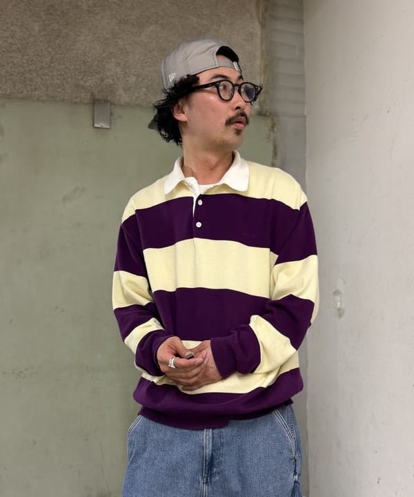 BAKU(東江 漠)さんの「BEAMS WOMEN｜ワイドフィット 7ゲージ ラガー ニットポロシャツ」を使ったコーディネート