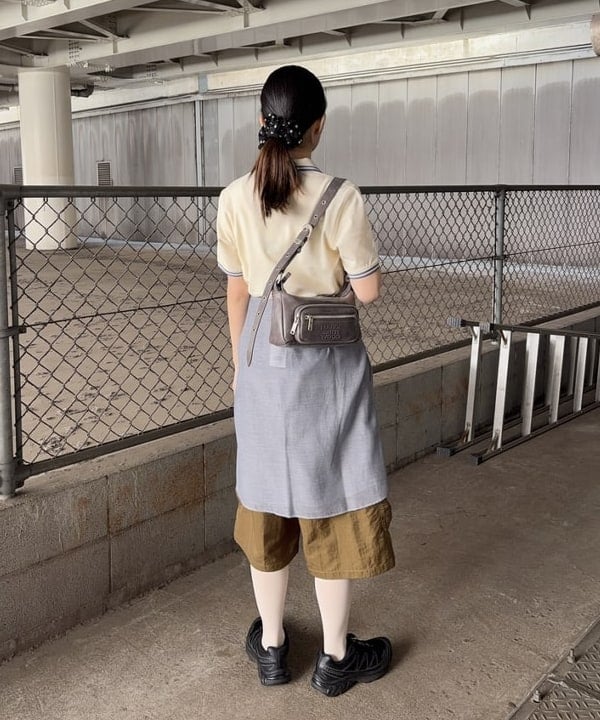 むりょさんの「BEAMS WOMEN｜AK+1 / コットンシルク ギンガム シャツ」を使ったコーディネート