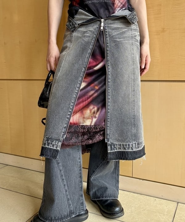 ハルキ　モモナさんの「BEAMS WOMEN｜デニム フレア パンツ」を使ったコーディネート