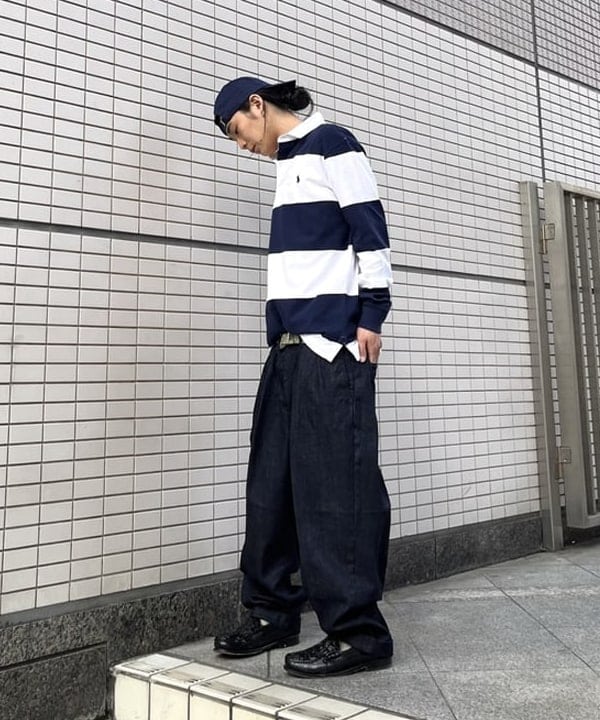菊田 悠さんの「BEAMS WOMEN｜BEAMS PLUS / 2プリーツ デニム トラウザーズ」を使ったコーディネート