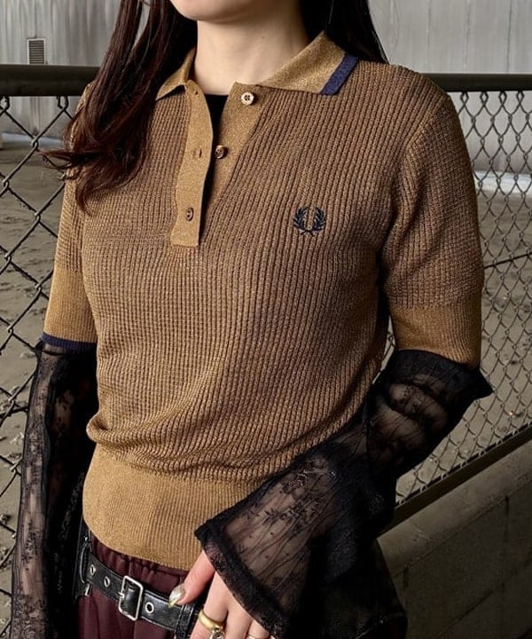 カタヤマ アヤさんの「BEAMS WOMEN｜【別注】FRED PERRY / リブ ニット シャツ」を使ったコーディネート