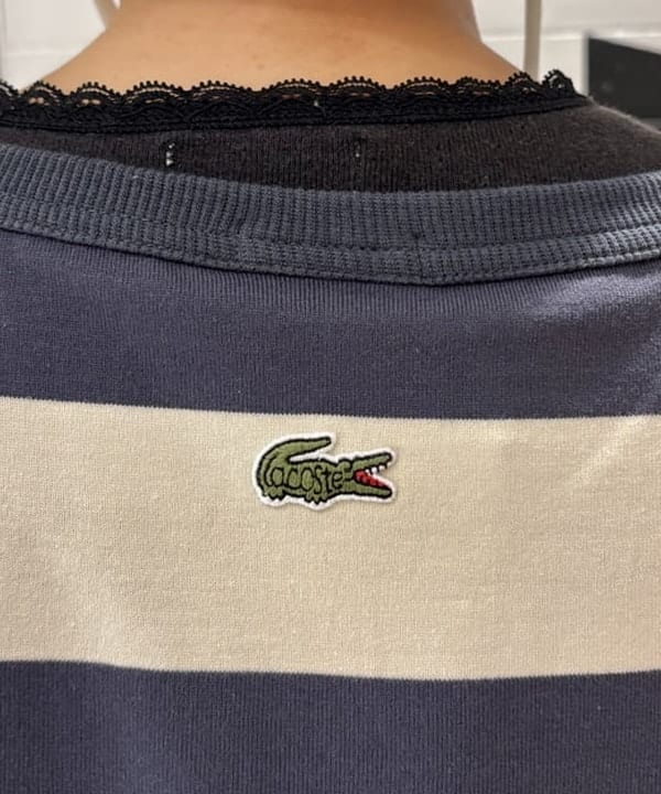 つぼさんの「BEAMS WOMEN｜【別注】LACOSTE / ボーダー Tシャツ」を使ったコーディネート