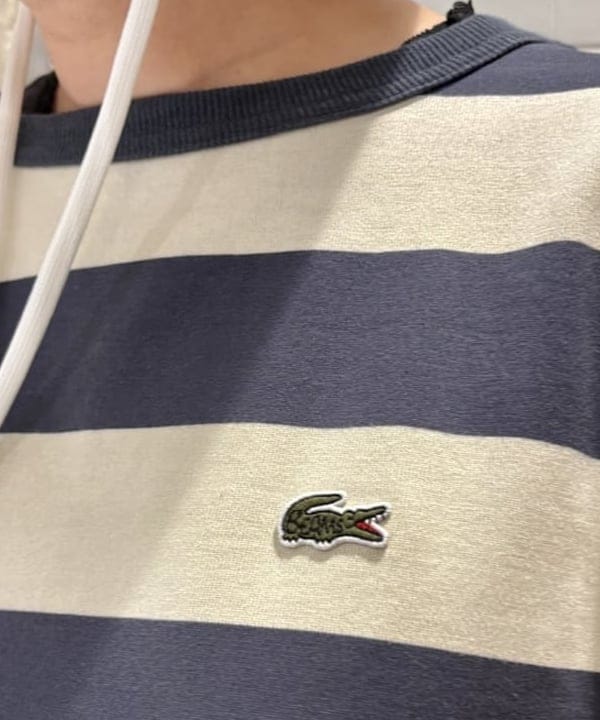 つぼさんの「BEAMS WOMEN｜【別注】LACOSTE / ボーダー Tシャツ」を使ったコーディネート