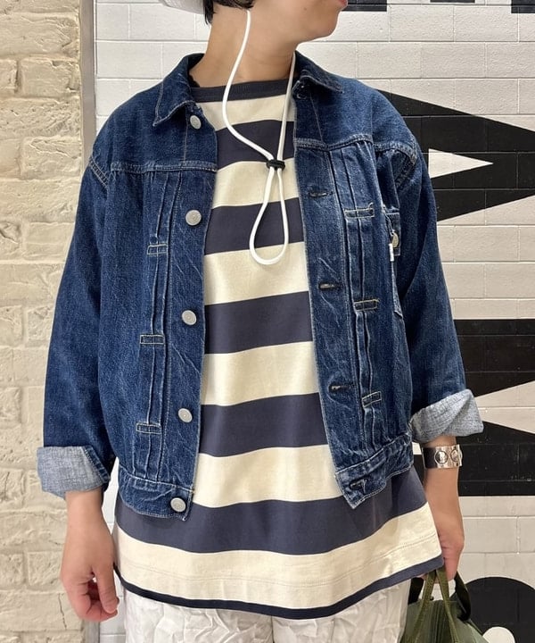 つぼさんの「BEAMS WOMEN｜【別注】LACOSTE / ボーダー Tシャツ」を使ったコーディネート