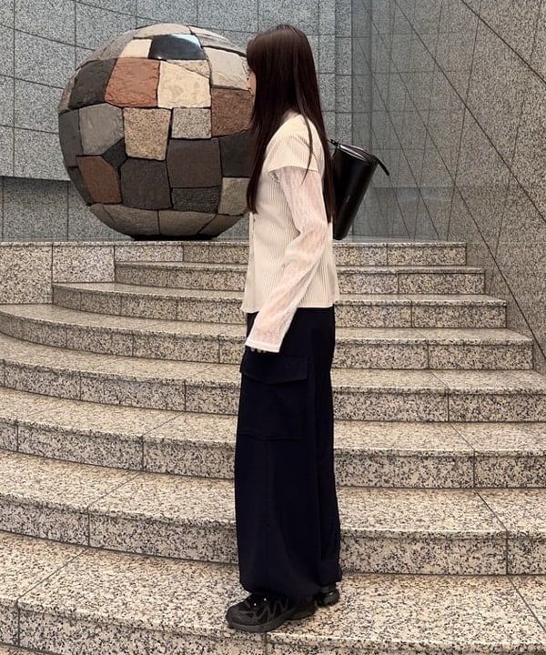 amiriさんの「BEAMS WOMEN｜ストライプ ジップ シャツ ハーフスリーブ」を使ったコーディネート