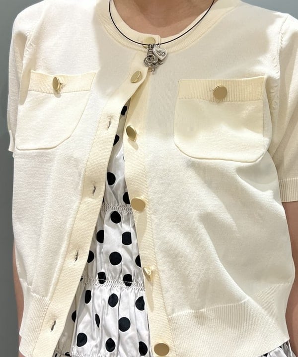 あさひさんの「BEAMS WOMEN｜メタルボタン ハーフスリーブ カーディガン」を使ったコーディネート