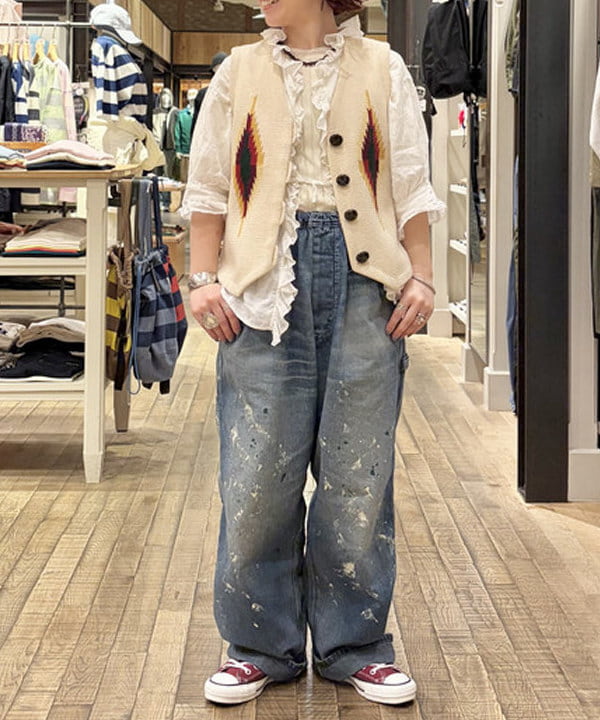 原口 愛さんの「BEAMS WOMEN｜【別注】Lee &times; maturely / リメイク ユーズド パンツ」を使ったコーディネート