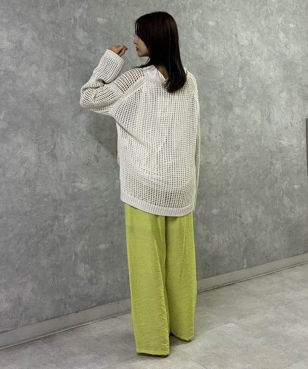 茂野 真楓さんの「BEAMS WOMEN｜3ゲージ コットン メッシュ プルオーバー」を使ったコーディネート