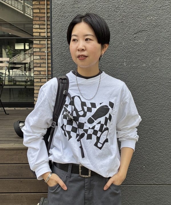 ミナミマリコさんの「BEAMS WOMEN｜ボーイ ベーシック Tシャツ」を使ったコーディネート