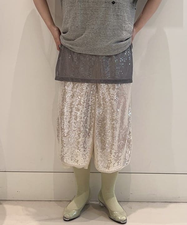 ナツハさんの「BEAMS WOMEN｜maturely / スパンコール ハーフ パンツ」を使ったコーディネート