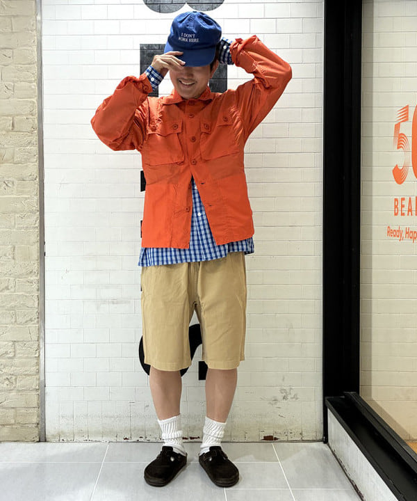てらきたさんの「BEAMS WOMEN｜MIL SHT-JAC NYCO Rip stop Pigment Dye」を使ったコーディネート
