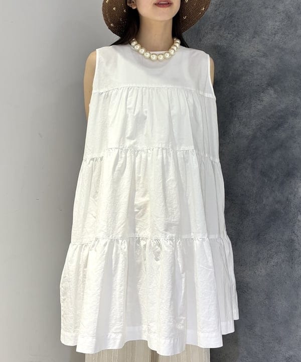 ササキさんの「BEAMS WOMEN｜Gymphlex / ティアード ノースリーブ チュニック」を使ったコーディネート