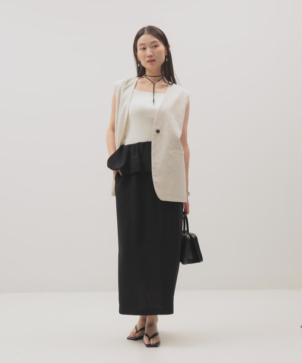 隈元 楓さんの「BEAMS WOMEN｜ナチュラル オックス ジレ」を使ったコーディネート