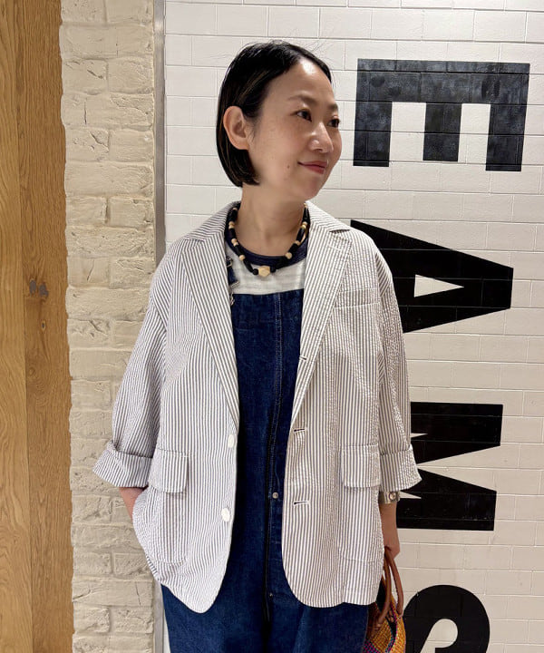 つぼさんの「BEAMS WOMEN｜シアサッカー ジャケット」を使ったコーディネート