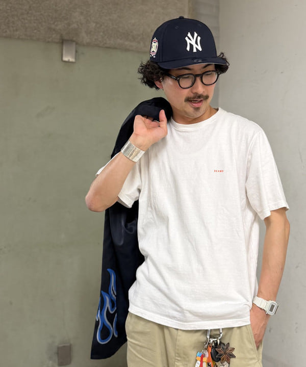 BAKU(東江 漠)さんの「BEAMS WOMEN｜ファイヤーパターン オープンカラーシャツ」を使ったコーディネート
