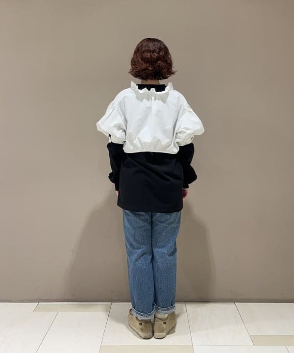 まつむさんの「BEAMS WOMEN｜フリル ショート ブラウス」を使ったコーディネート