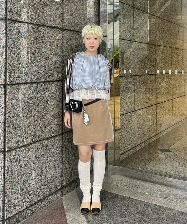 あさひさんの「BEAMS WOMEN｜チュール シャーリング ノースリーブ」を使ったコーディネート