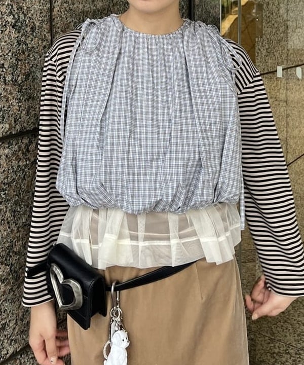 あさひさんの「BEAMS WOMEN｜チュール シャーリング ノースリーブ」を使ったコーディネート