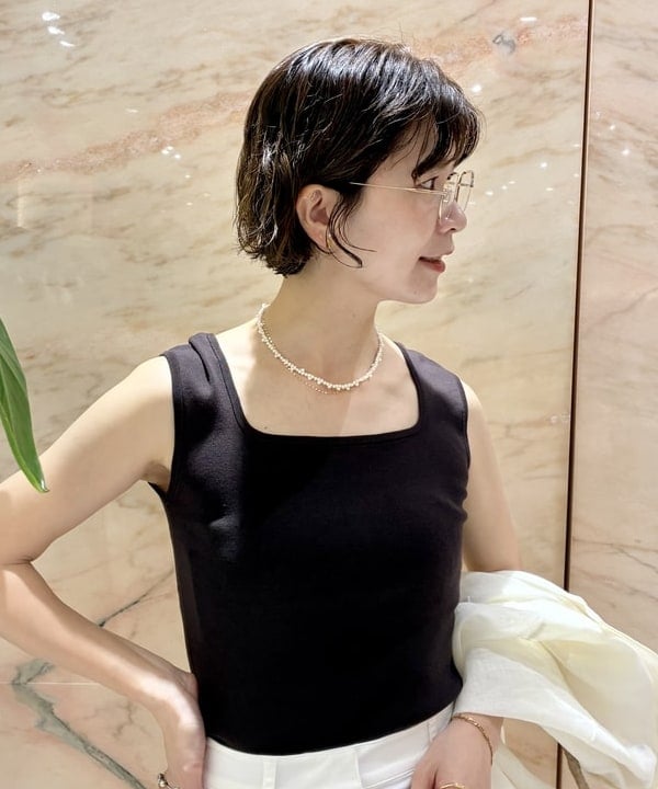 AONO SHIKAMAさんの「BEAMS WOMEN｜リブニット タンクトップ」を使ったコーディネート