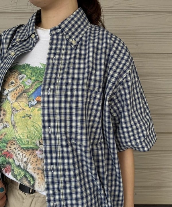 チナツさんの「BEAMS WOMEN｜ボーイ チェック ビッグ ボタンダウン シャツ」を使ったコーディネート