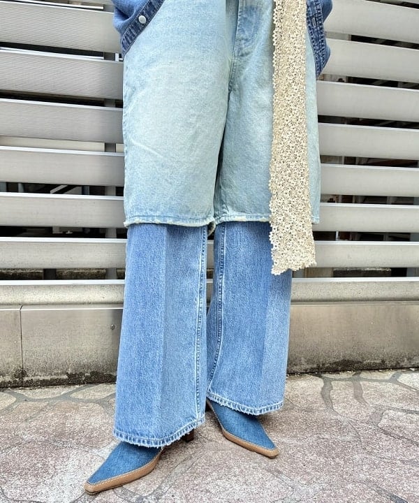 みやさかさんの「BEAMS WOMEN｜Damage Chambray Shirt」を使ったコーディネート