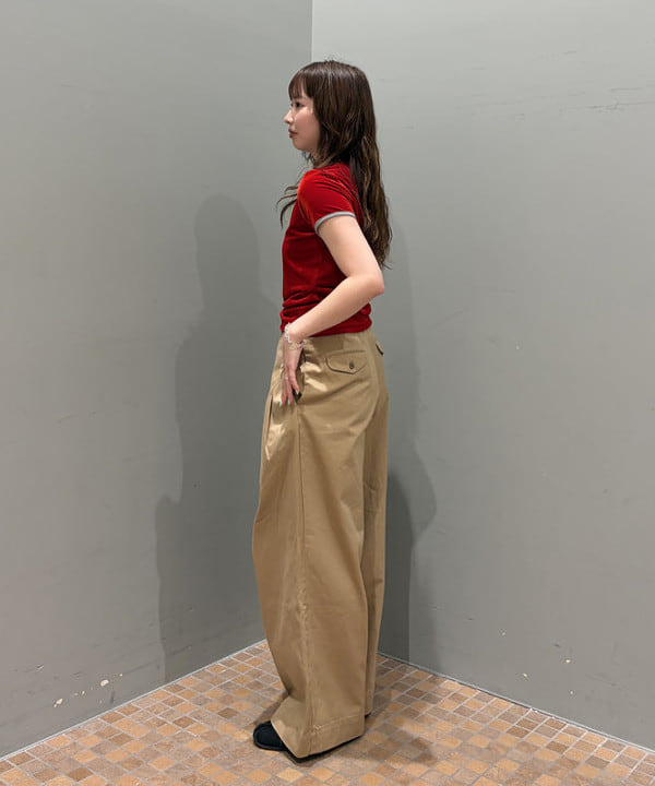 reiさんの「BEAMS WOMEN｜ワイド タック チノ パンツ」を使ったコーディネート