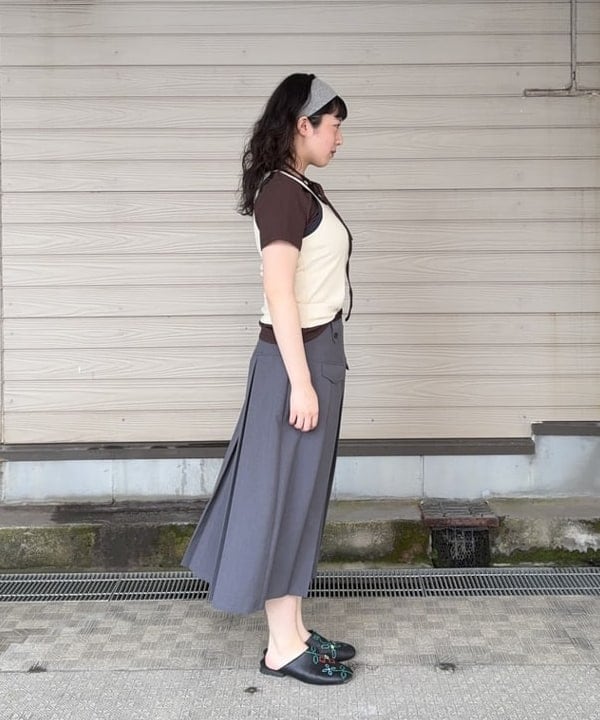 晶さんの「BEAMS WOMEN｜リブ リンガー タンクトップ」を使ったコーディネート