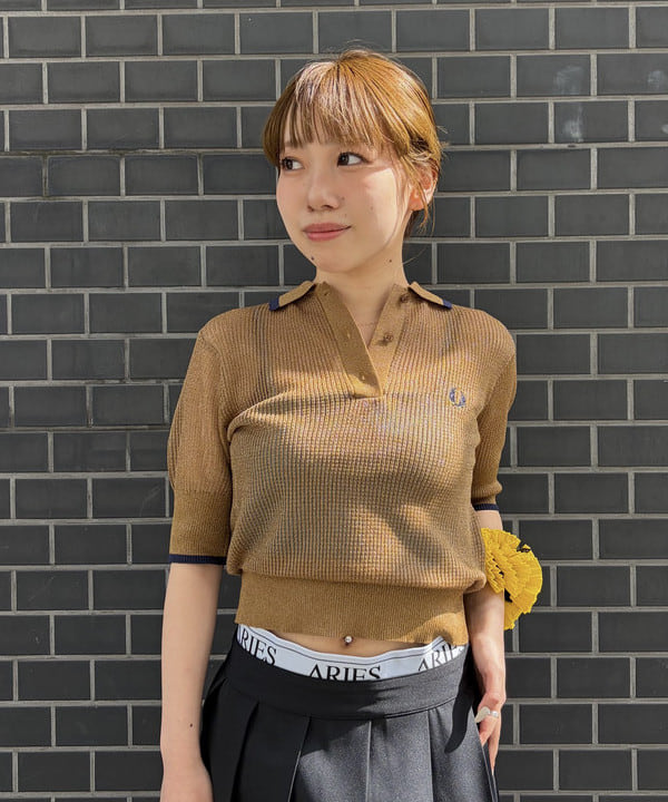 まゆちゃんさんの「BEAMS WOMEN｜【別注】FRED PERRY / リブ ニット ポロシャツ」を使ったコーディネート