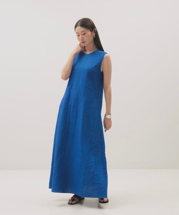 隈元 楓さんの「BEAMS WOMEN｜シンプル リネン 2WAY ドレス .M」を使ったコーディネート