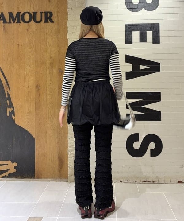 桃羽さんの「BEAMS WOMEN｜シアー コンパクト ハーフ スリーブ カーディガン」を使ったコーディネート