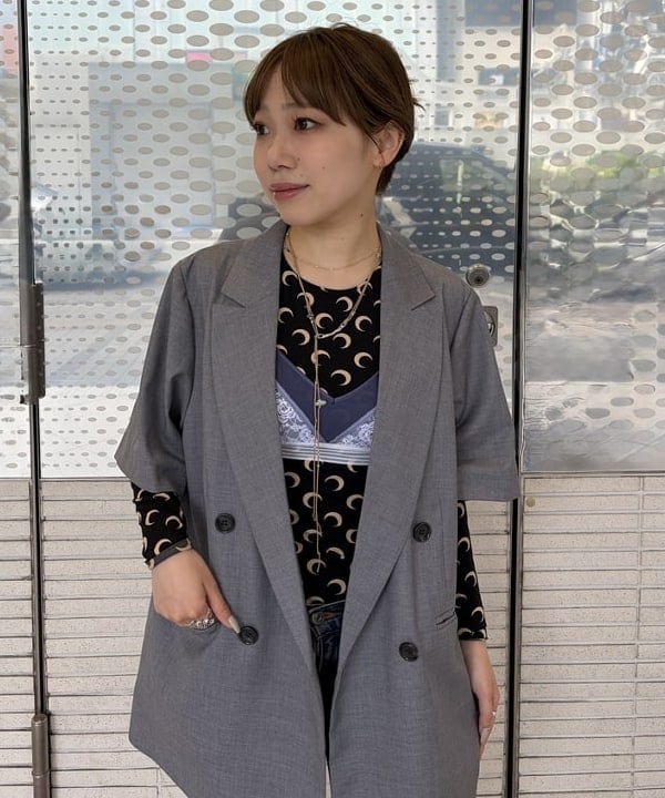 まゆちゃんさんの「BEAMS WOMEN｜4ボタン ダブル ハーフスリーブ ジャケット 26SS」を使ったコーディネート