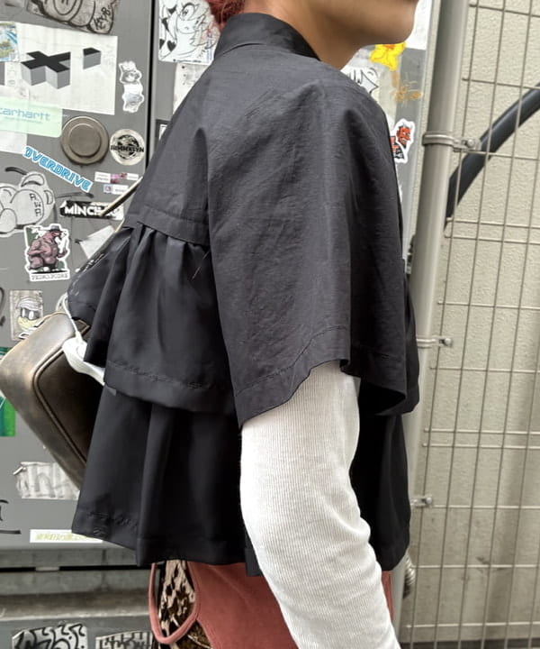 れいなさんの「BEAMS WOMEN｜シアー ティアード ハーフスリーブ シャツ」を使ったコーディネート