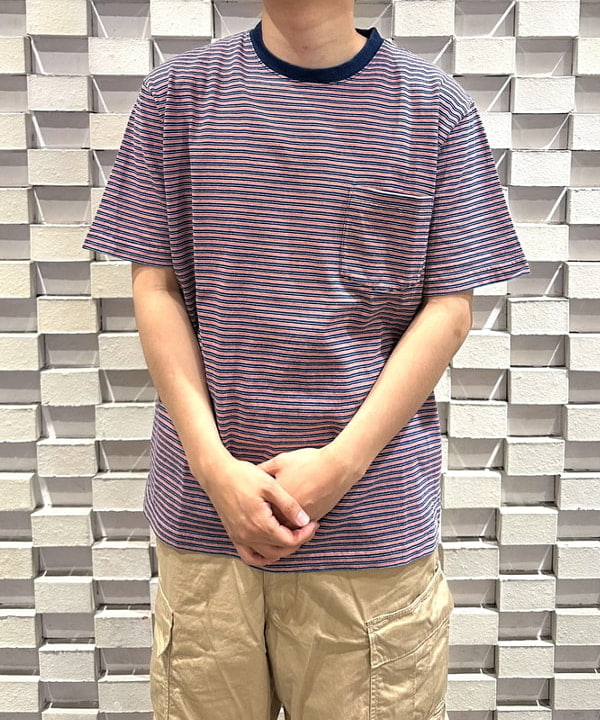 てらきたさんの「BEAMS WOMEN｜Pocket Tee Indigo Stripe」を使ったコーディネート