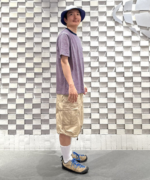 てらきたさんの「BEAMS WOMEN｜Pocket Tee Indigo Stripe」を使ったコーディネート