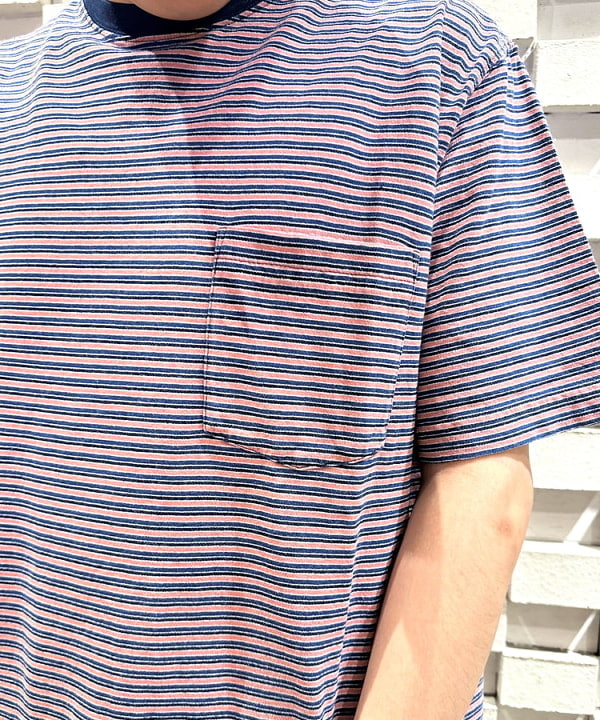 てらきたさんの「BEAMS WOMEN｜Pocket Tee Indigo Stripe」を使ったコーディネート