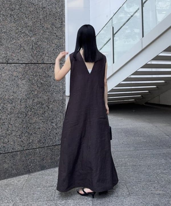 野村 美紅さんの「BEAMS WOMEN｜シンプル リネン 2WAY ドレス .M」を使ったコーディネート