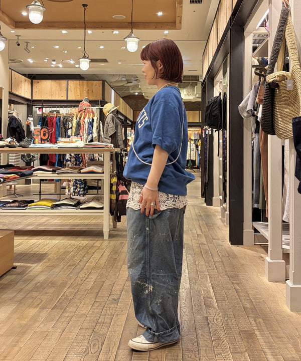 原口 愛さんの「BEAMS WOMEN｜【別注】Lee &times; maturely / リメイク ユーズド パンツ」を使ったコーディネート
